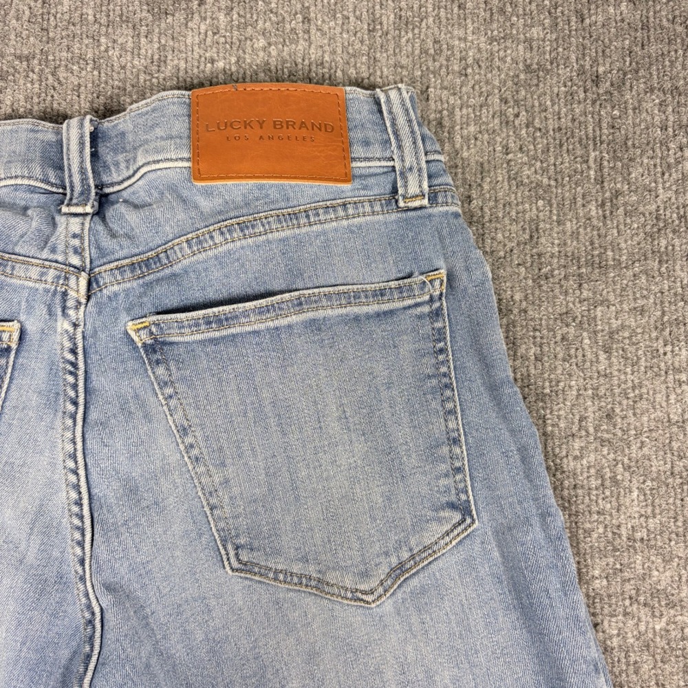 Lucky Brand Ava Mid Rise Crop Mini Boot Jeans Light Wash Raw Hem Size 4 27 - Picture 3 of 12